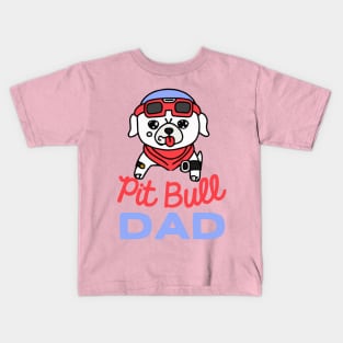 Pit Bull Dad Dog Owner Retro Dog Father Kids T-Shirt